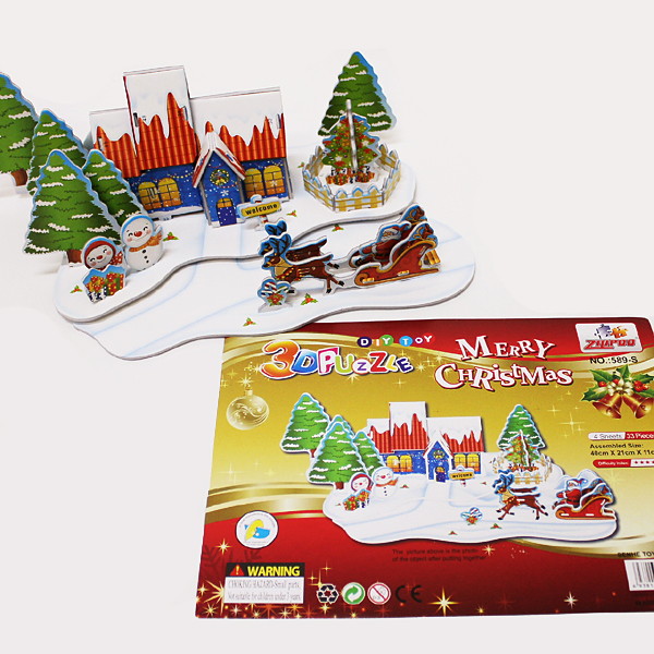 クリスマス手作りキット ３ｄ立体の紙製パズル クリスマスハウス イベントグッズ イベント用品