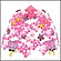 桜装飾　桜ぽんぼり2段センター　W60cm