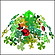 春の装飾　スプリンググリーン　てんとう虫クローバーセンター　W60cm